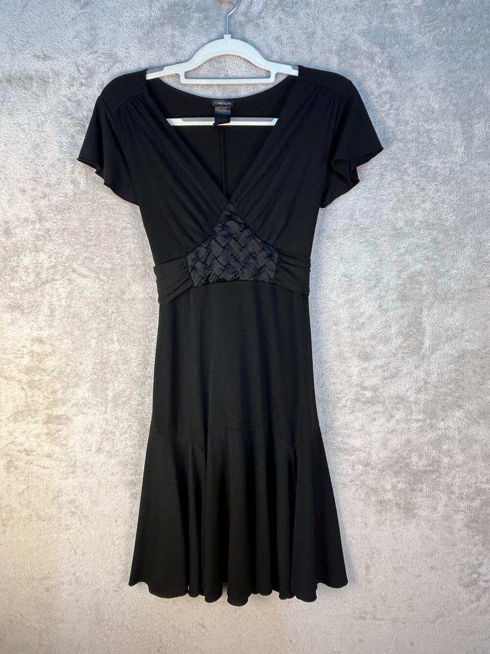 Y2K VTG Babydoll Dress Medium Black Flounce Sleeve Whimsigoth Gilmore Girls